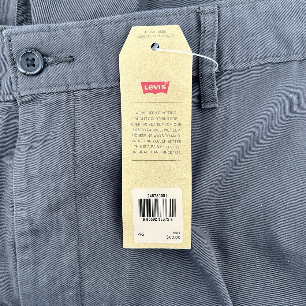 Levis Carrier Cargo Shorts Mens 46x10 Gray Utility Snap Pocket Hiking Travel NWT - Picture 7 of 13